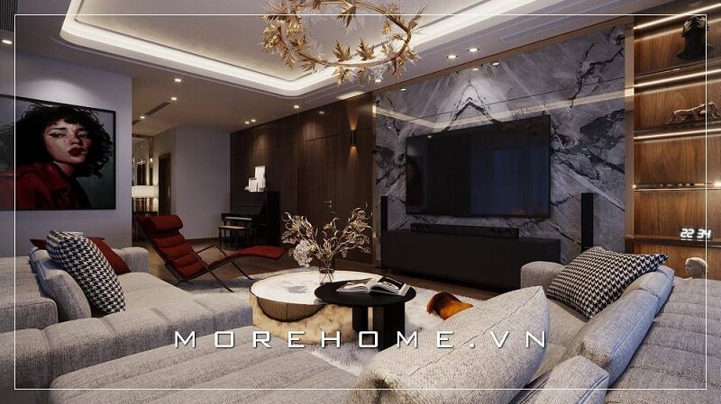 Phòng khách nơi đón tiếp bạn bè, người thân của gia chủ nên luôn được quan tâm chú trọng phần thiết kế nội thất phòng khách đẹp để nâng tầm vẻ đẹp không gian sống gia đình bạn thiết kế chung cư