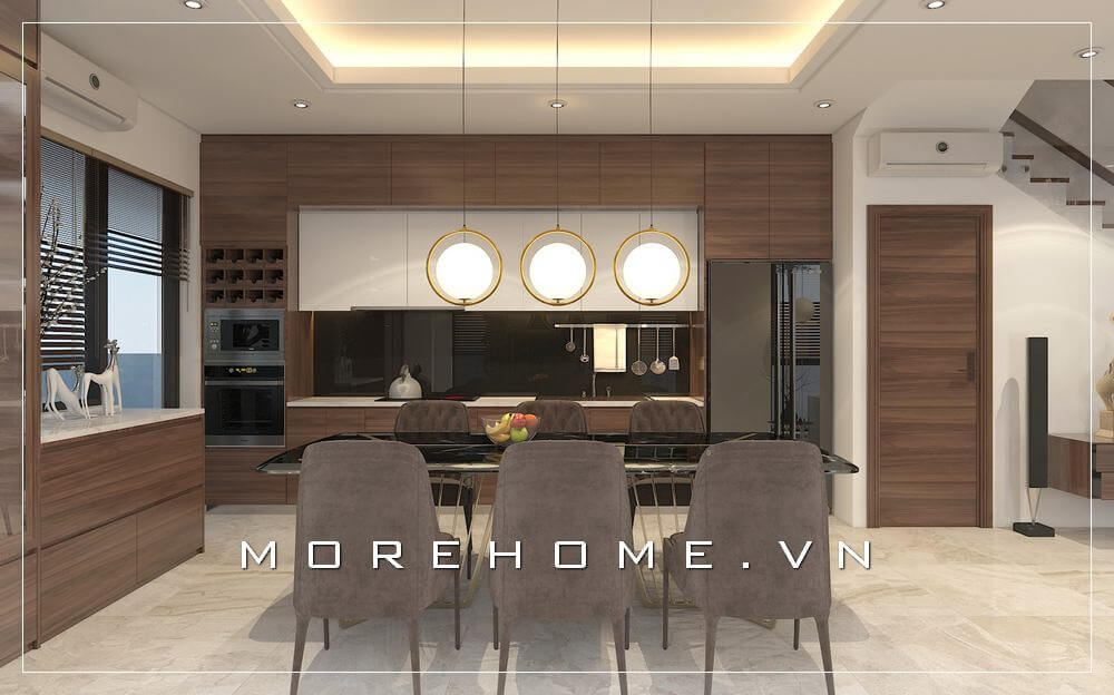 Thiết kế nội thất phòng bếp đơn giản, hiện đại và tiện nghi cho người nội trợ Thiết kế phòng ăn chung cư đẹp và sang trọng
