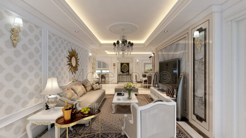 Thiết kế nội thất căn hộ Flemington tại Thành phố Hồ Chí Minh - một trong những thiết kế ấn tượng và đẳng cấp mang đậm phong cách tân cổ điển sang trọng, quý phái Thiết kế chung cư