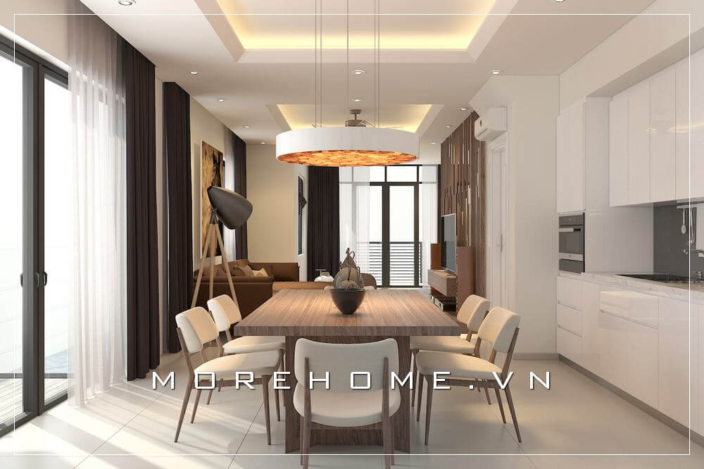 Thiết kế nội thất phòng ăn chung cư hiện đại, đơn giản và tiện nghi Thiết kế chung cư