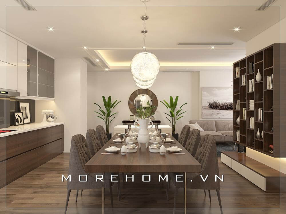 Thiết kế bố trí nội thất phòng ăn chung cư hiện đại, độc đáo tạo điểm nhấn cho căn nhà Thiết kế chung cư