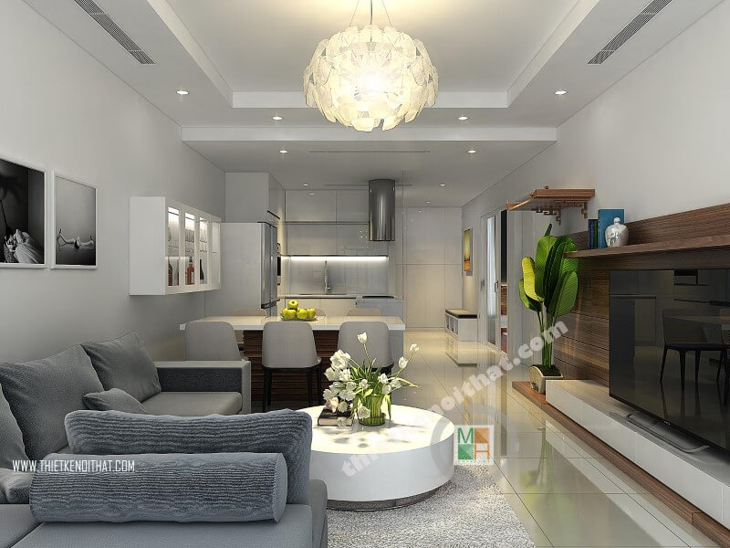Thiết kế nội thất phòng khách chung cư Royal City cao cấp Thiết kế chung cư