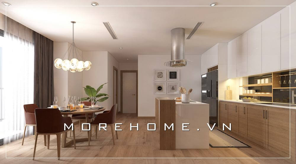 Thiết kế nội thất phòng bếp chung cư đơn giản, hiện đại và tiện nghi Thiết kế chung cư
