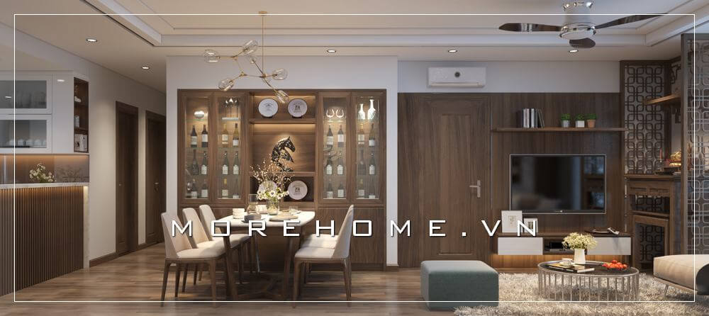 Thiết kế nội thất phòng ăn chung cư hiện đại, tiện nghi và ấm cúng cho các thành viên trong gia đình Thiết kế chung cư