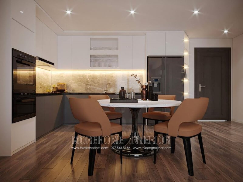 Thiết kế phòng ăn hiện đại ấn tượng cho căn hộ chung cư Mẫu nội thất chung cư đẹp