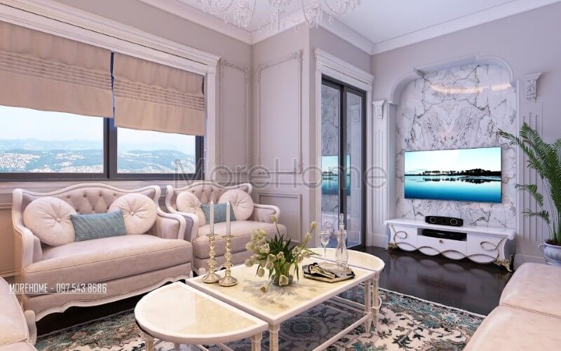 Thiết kế nội thất chung cư Ruby Tower đẹp phong cách tân cổ điển Mẫu nội thất chung cư đẹp