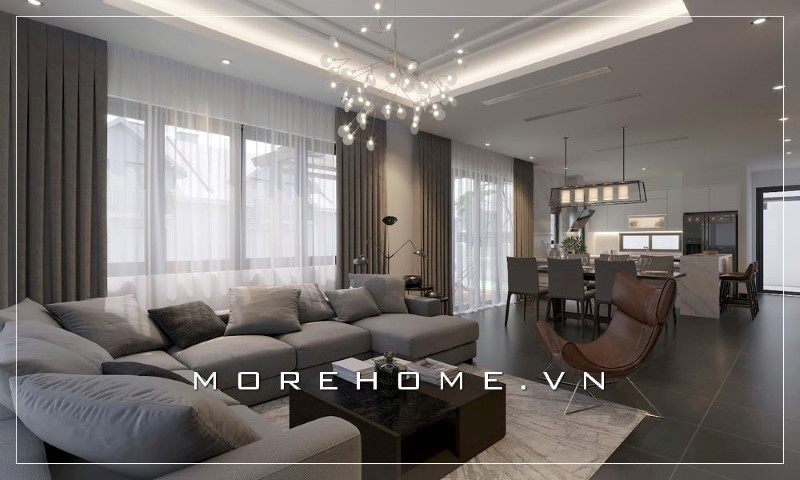 Với phong cách thiết kế ấn tượng, bàn trà sẽ là điểm nhấn làm nổi bật không gian phòng khách với phong cách thiết kế hiện đại.